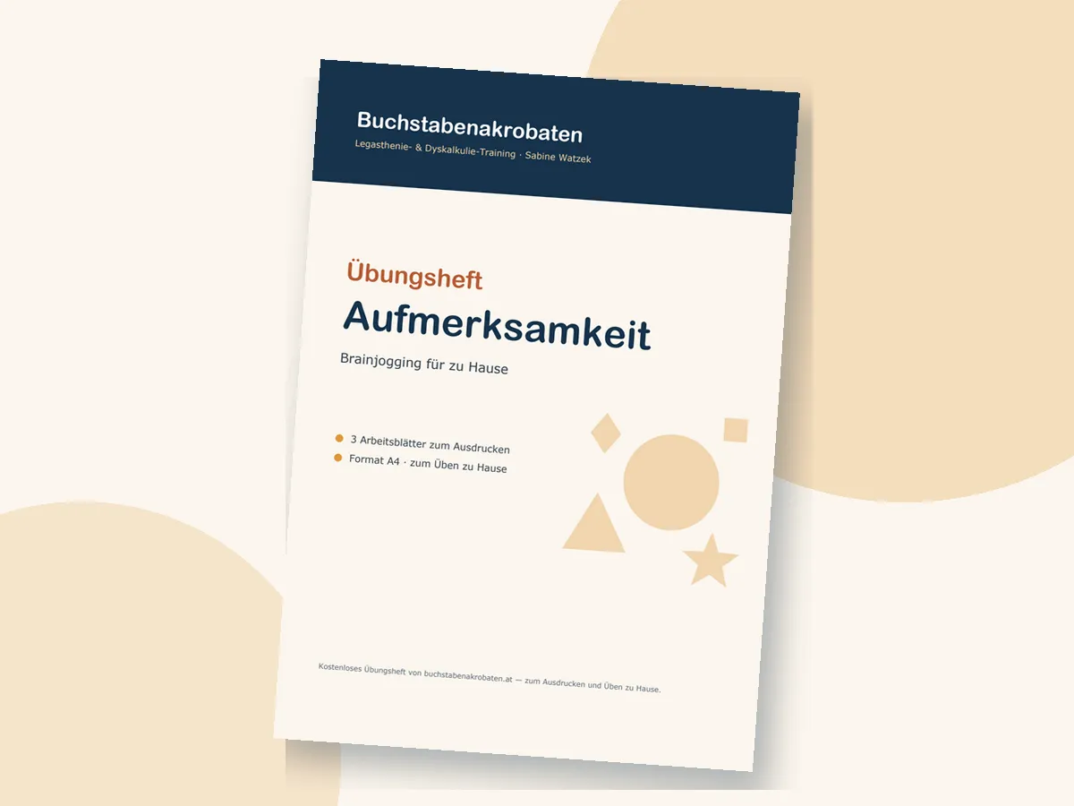 Titelseite des Übungsheft Aufmerksamkeit
